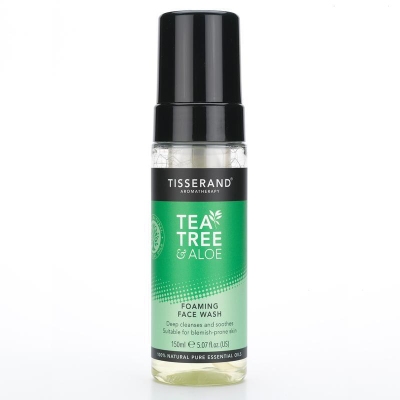 Foto van Tisserand foaming face wash tea tree aloe vera 150ml via drogist