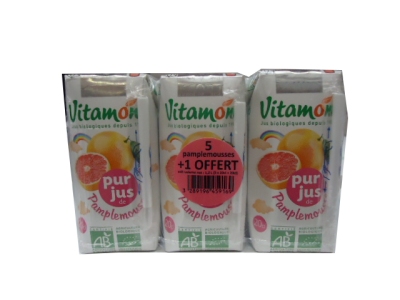 Vitamont pure roze grapefruit sap 200 ml 5 + 1 5+1  drogist