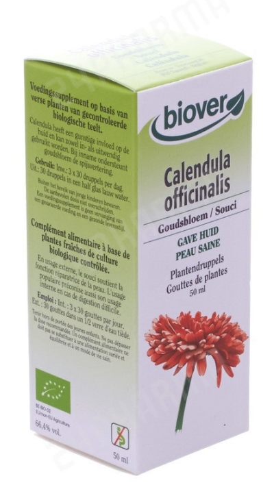 Foto van Biover calendula officinalis tinctuur 50ml via drogist
