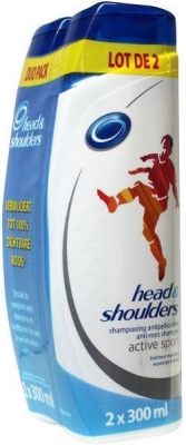 Head & shoulders shampoo active sport actie 300 ml 2x300  drogist