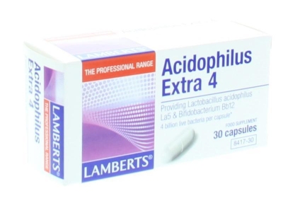 Foto van Lamberts acidophilus extra 4 30cap via drogist