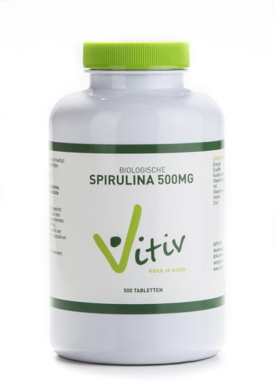 Foto van Vitiv spirulina 500 mg bio 250tb via drogist