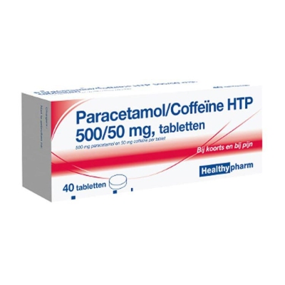 Foto van Healthypharm paracetamol coffeïne 500/50mg 40tab via drogist
