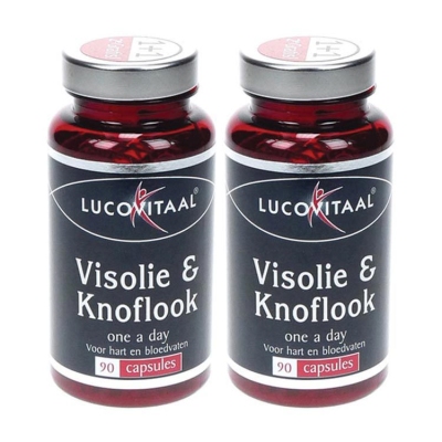 Foto van Lucovitaal visolie & knoflook duo 2x90 capsules via drogist