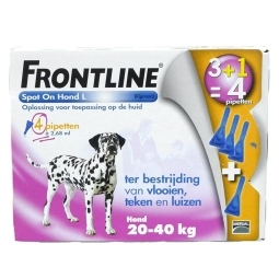 Foto van Frontline spot on 3+1 hond l 20-40 kg vlo en teek 4st via drogist