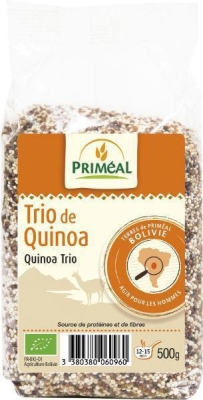 Foto van Primeal quinoa trio white red black 500g via drogist