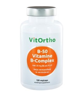 Foto van Vitortho b-50 vitamine b-complex 100vc via drogist