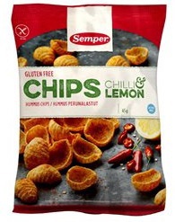 Foto van Semper soft glutenvrije chips chili&lemon 45gr via drogist