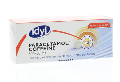 Idyl pijnstillers paracetamol 500mg met coffeine 40st  drogist