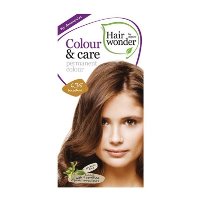 Foto van Hairwonder haarverf color & care hazelnut 6.35 100ml via drogist