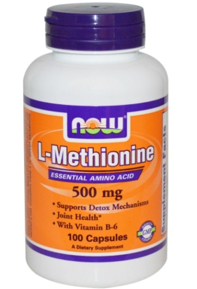 Foto van Now l-methionine 500mg & vit b6 100cap via drogist