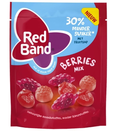 Foto van Red band berries winegum mix 30% minder suiker 10 x 210g via drogist