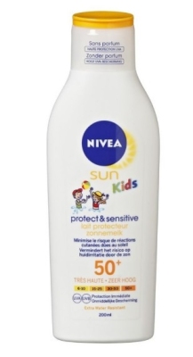 Foto van Nivea sun kids protect & sensitive zonnemelk spf50+ 200ml via drogist