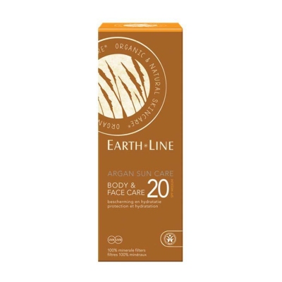 Foto van Earth line zonnebrand argan bio face & body 150ml via drogist