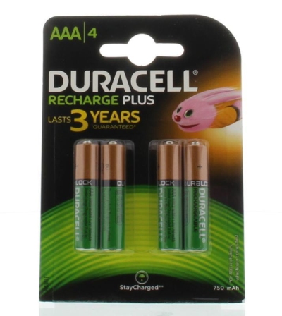 Foto van Duracell rechargeable aa 750 mah 4st via drogist