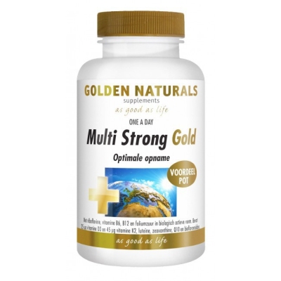 Foto van Golden naturals multi strong gold 30tab via drogist