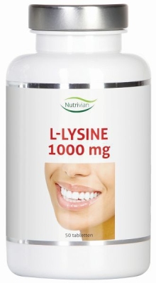Foto van Nutrivian l-lysine 1000 mg 50tab via drogist