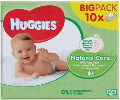 Foto van Huggies wipes natural care 10pack via drogist