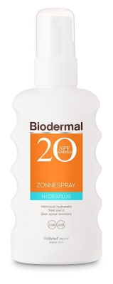 Foto van Biodermal sun spray hydraplus spf20 175ml via drogist