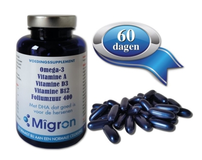Foto van Migron omega3 vitamine ab12 foliumzuur 60st via drogist