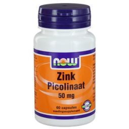 Foto van Now zink picolinaat 50mg 60cap via drogist