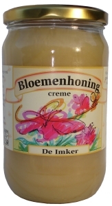 Foto van De imker bloemenhoning creme 6 x 6 x 900g via drogist