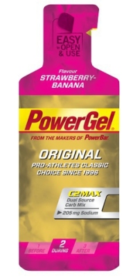 Foto van Powerbar powergel strawberry banana 41gr via drogist