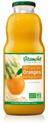 Foto van Vitamont sinaasappelsap puur bio 1000ml via drogist